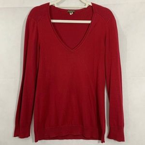 Eddie Bauer V-Neck Cashmere Sweater Size M Red